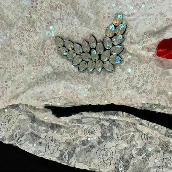 Weissman iridescent long sleeve asymmetrical dance costume XXLC in GUC - Picture 7 of 11